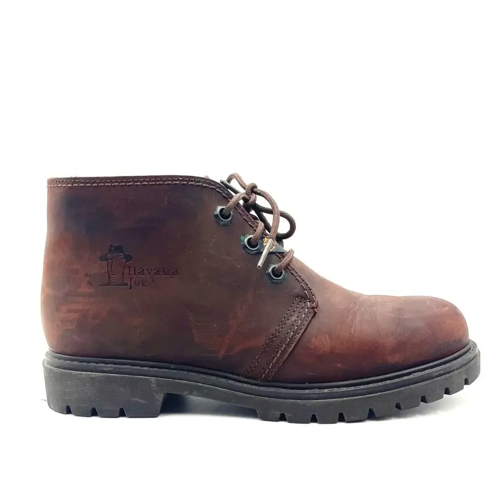 HAVANA JOEs Panama Jack men's brown leather ankle lace up boots size EU 41/US 8